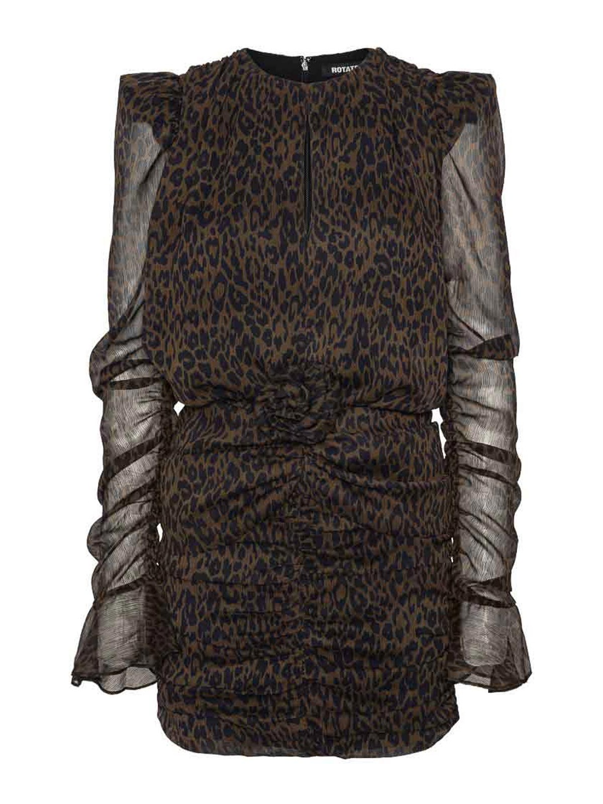 Rotate Birger Christensen Brown Tone-on-tone Animal Print Mini Dress
