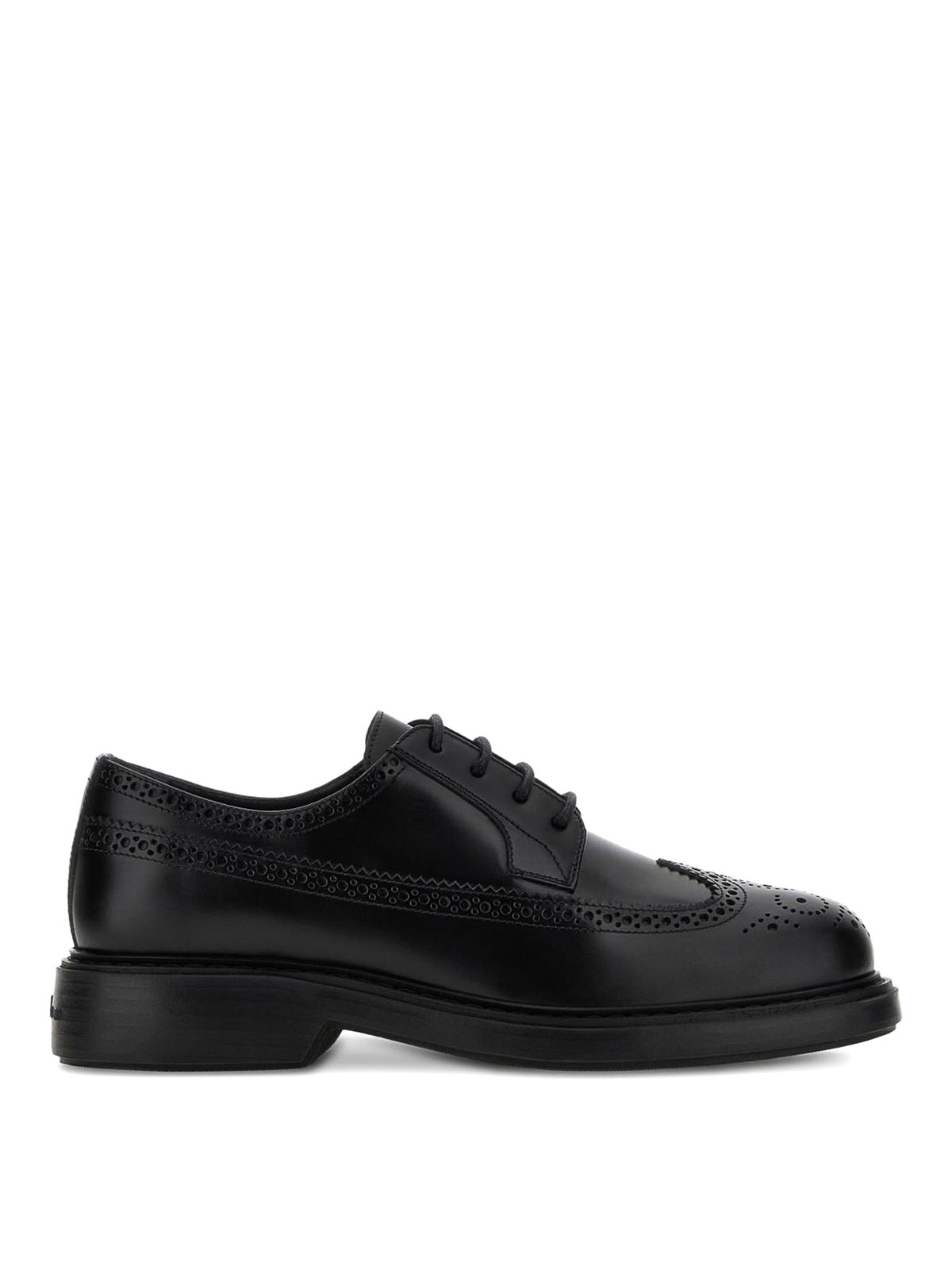 Hogan Mens Black Leather Oxford Shoes
