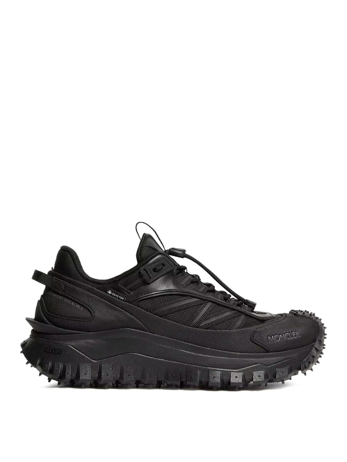 Moncler Trailgrip Gtx Sneakers In Leather And Nylon In Black