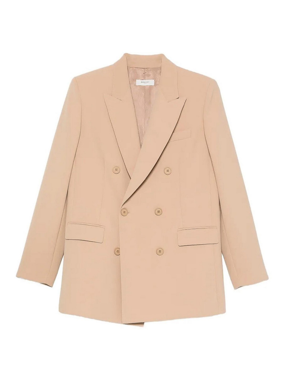 Nina 14.7 Double Breasted Jacket In Beige