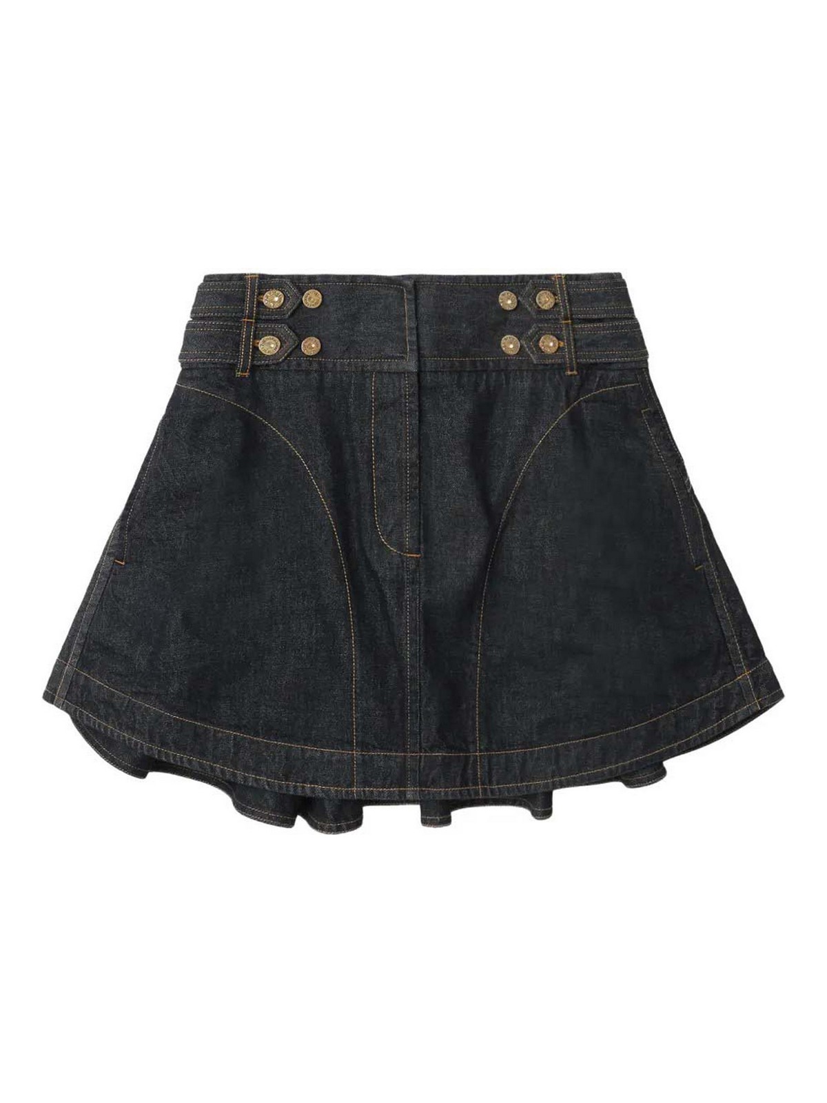 Zimmermann Cargo Denim Mini Skirt In Blue