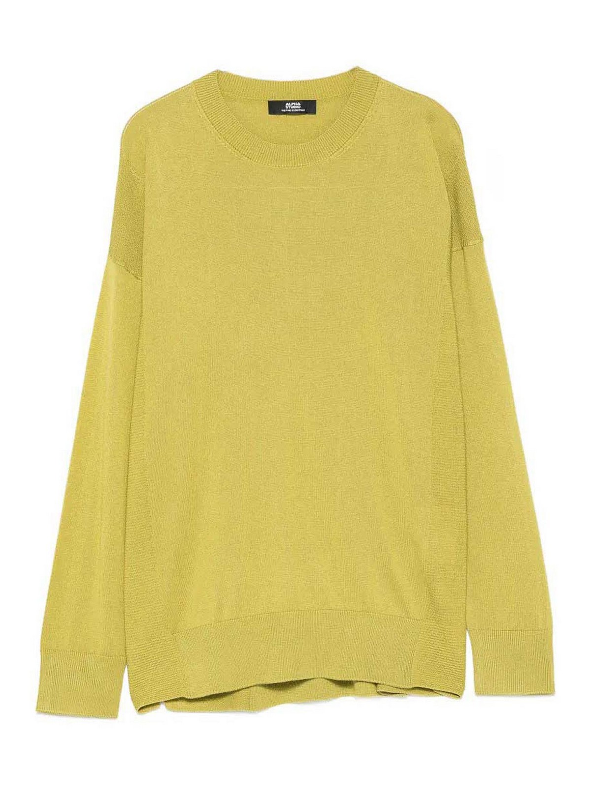 Alpha Studio Pull Col Rond - Jaune