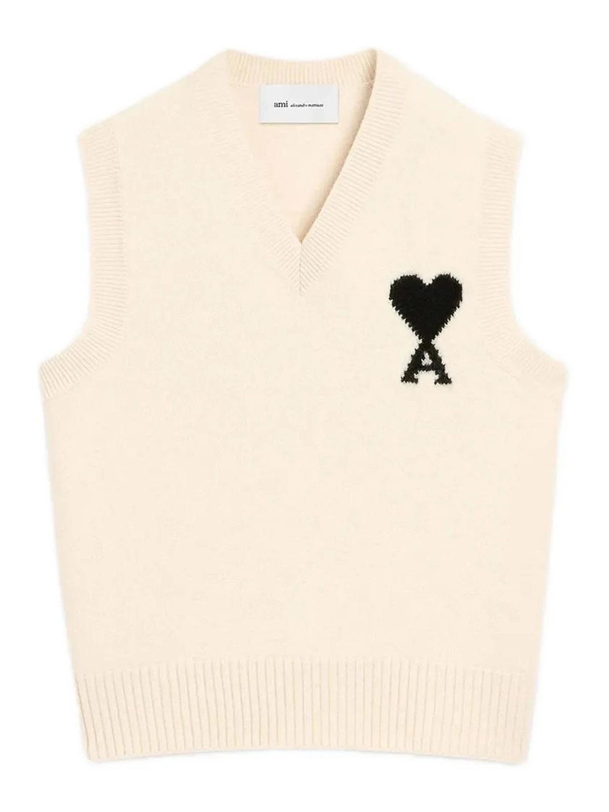 Ami Paris Manteau Au Genou - Blanc