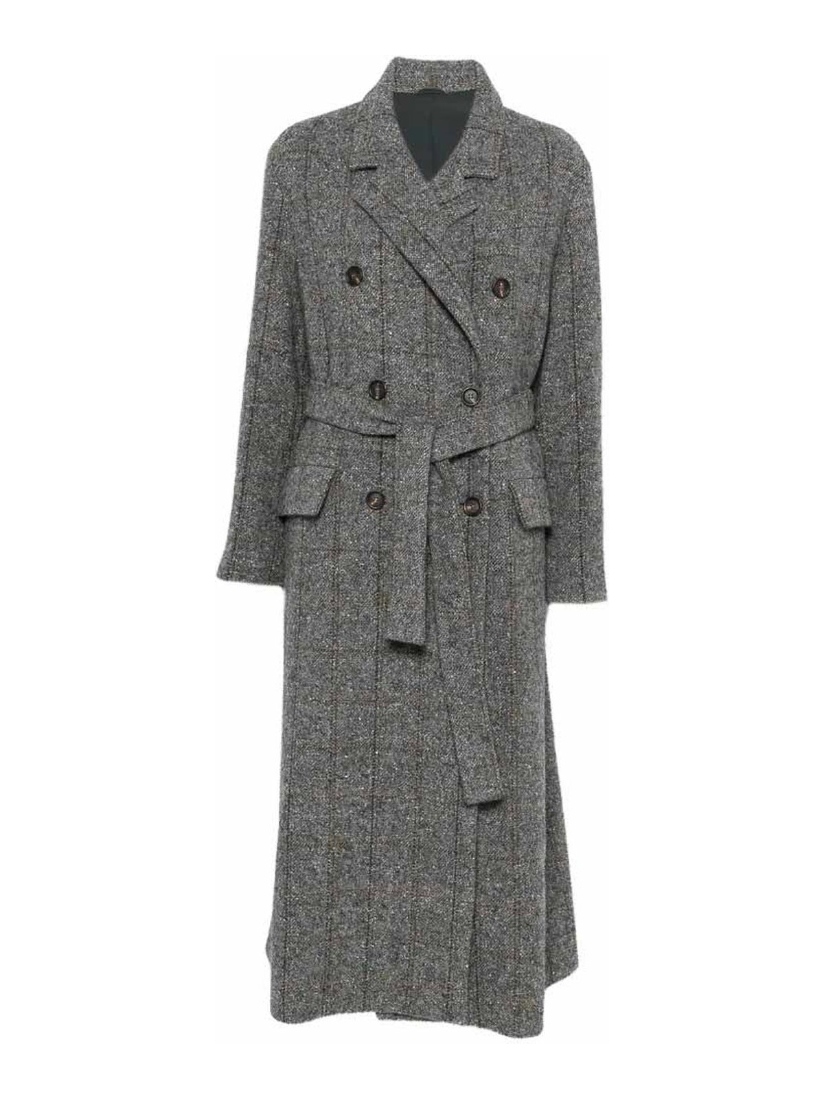 Brunello Cucinelli Manteau Au Genou - Gris