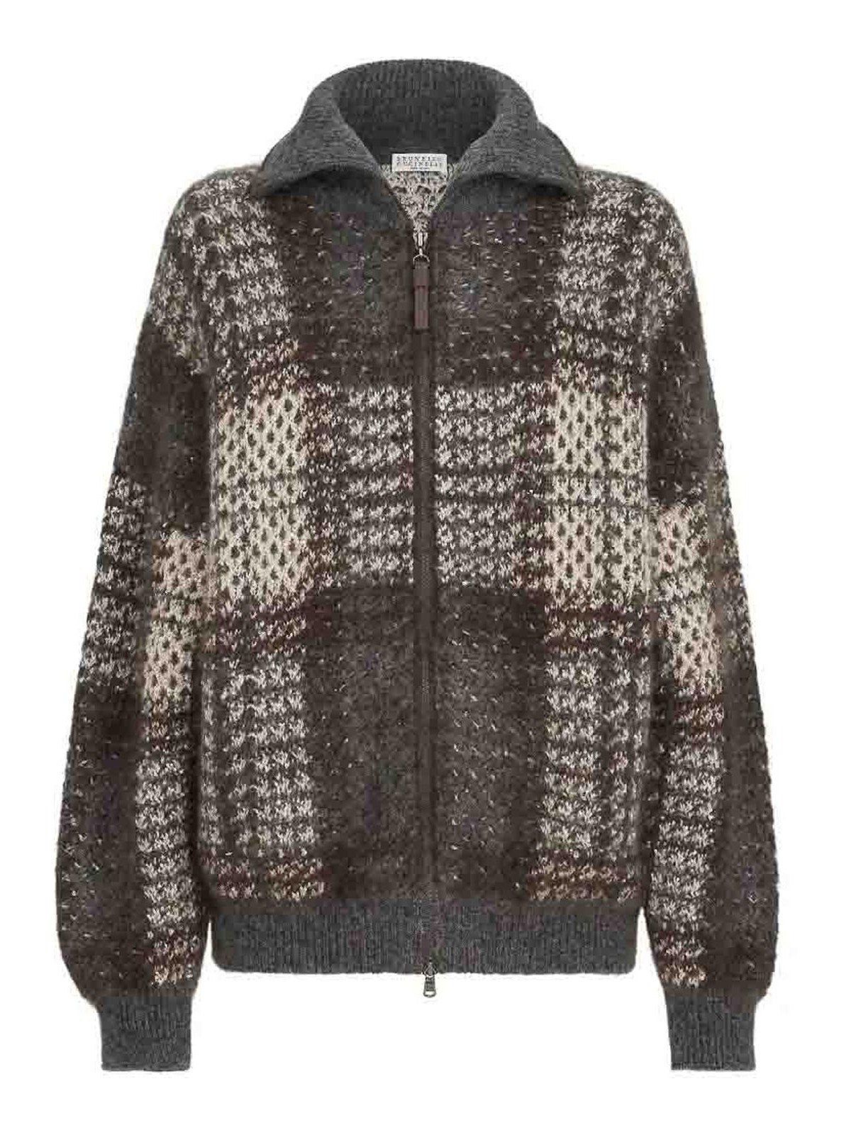 Brunello Cucinelli Pull Col Roulé - Gris