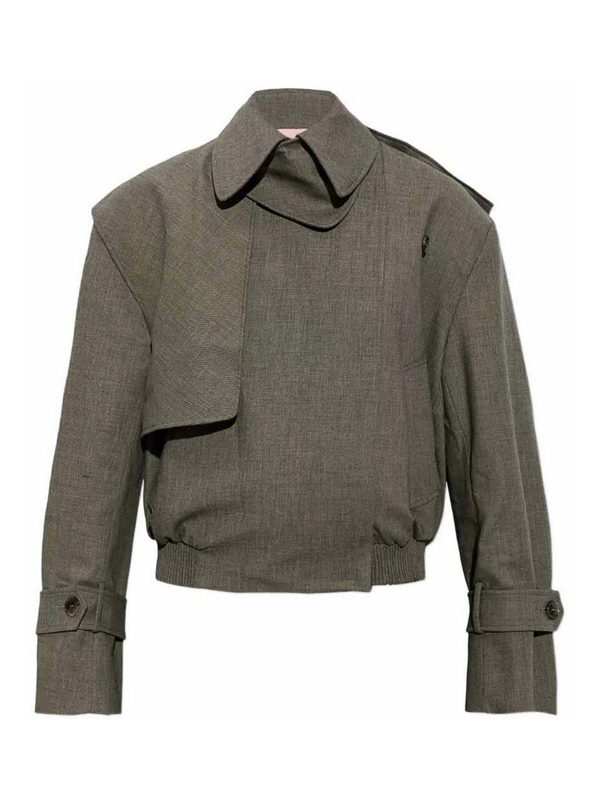 Christopher Esber Cropped Trench Jacket In Grey