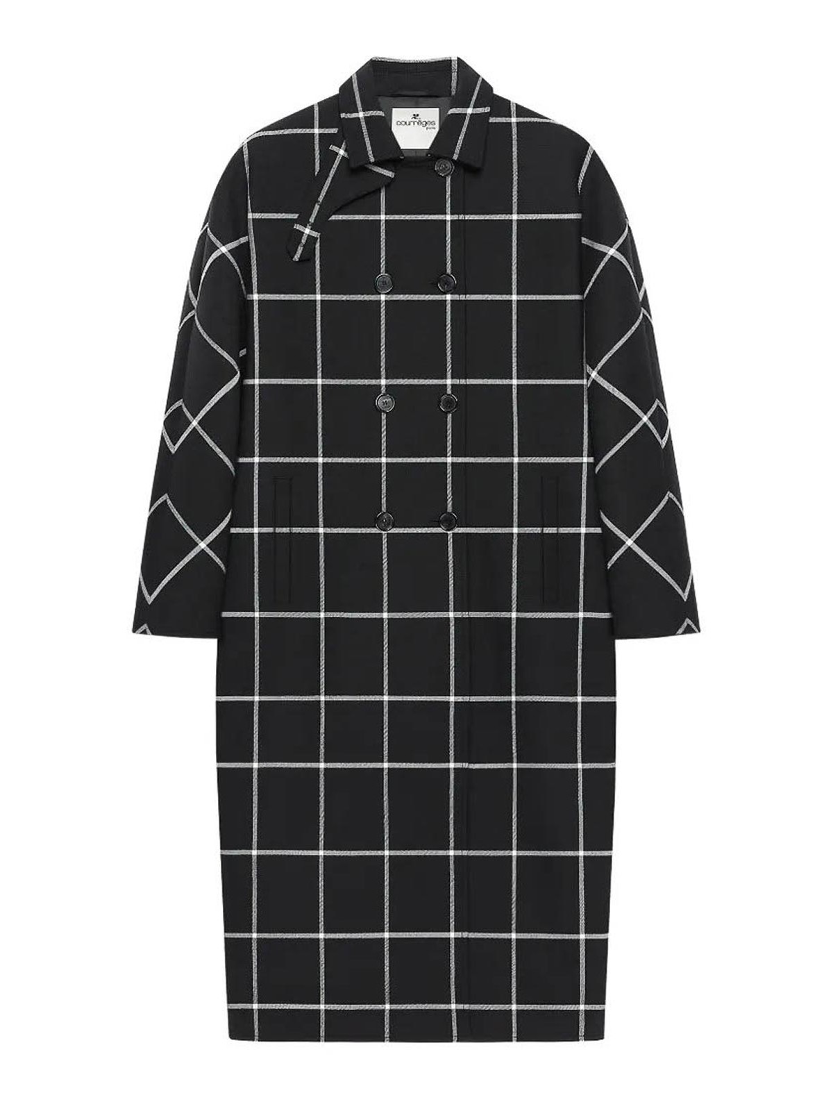 Courreges Manteau Au Genou - Noir