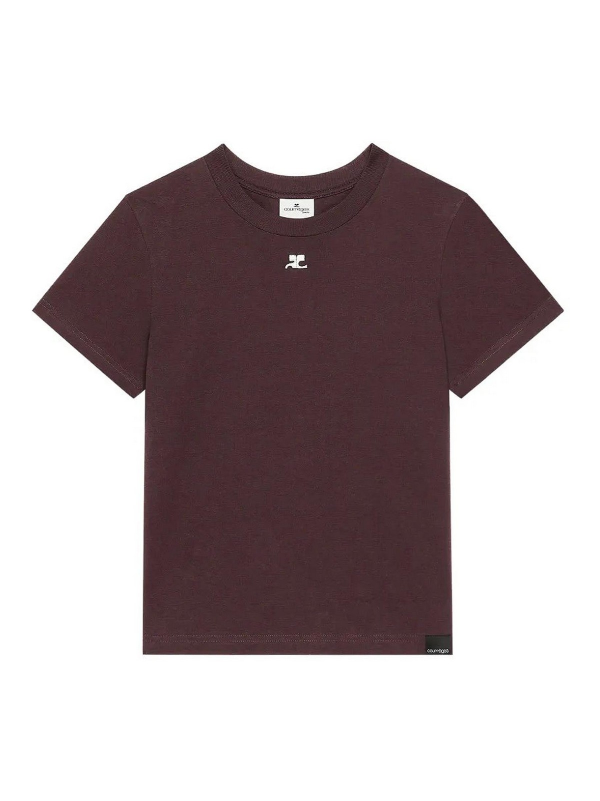Courreges Pull Col Rond - Rouge Brun