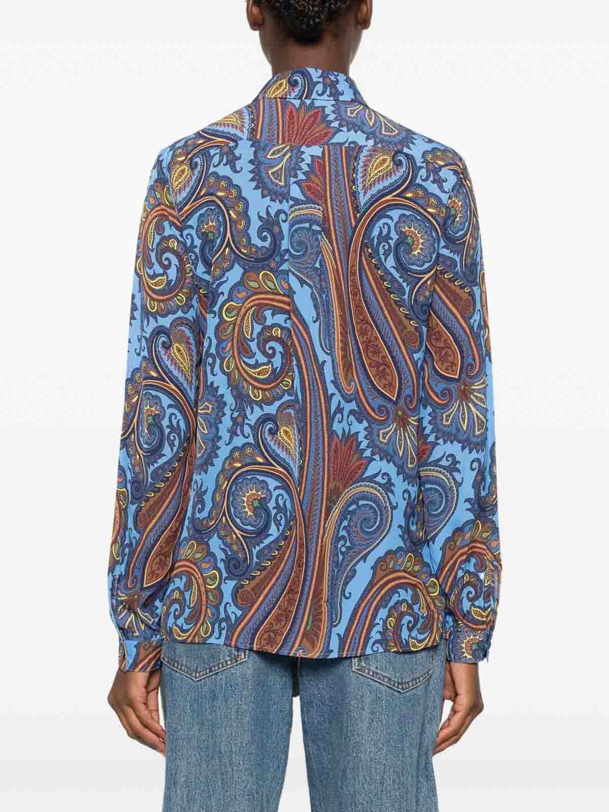 Etro Printed Shirt In Light Blue