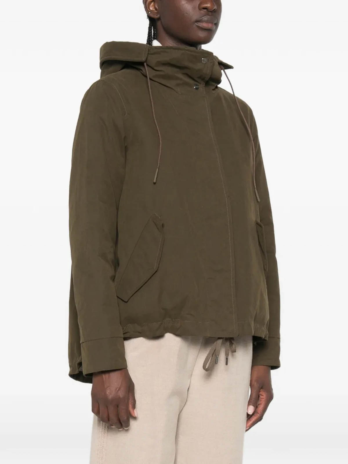 Herno Short Parka In Green