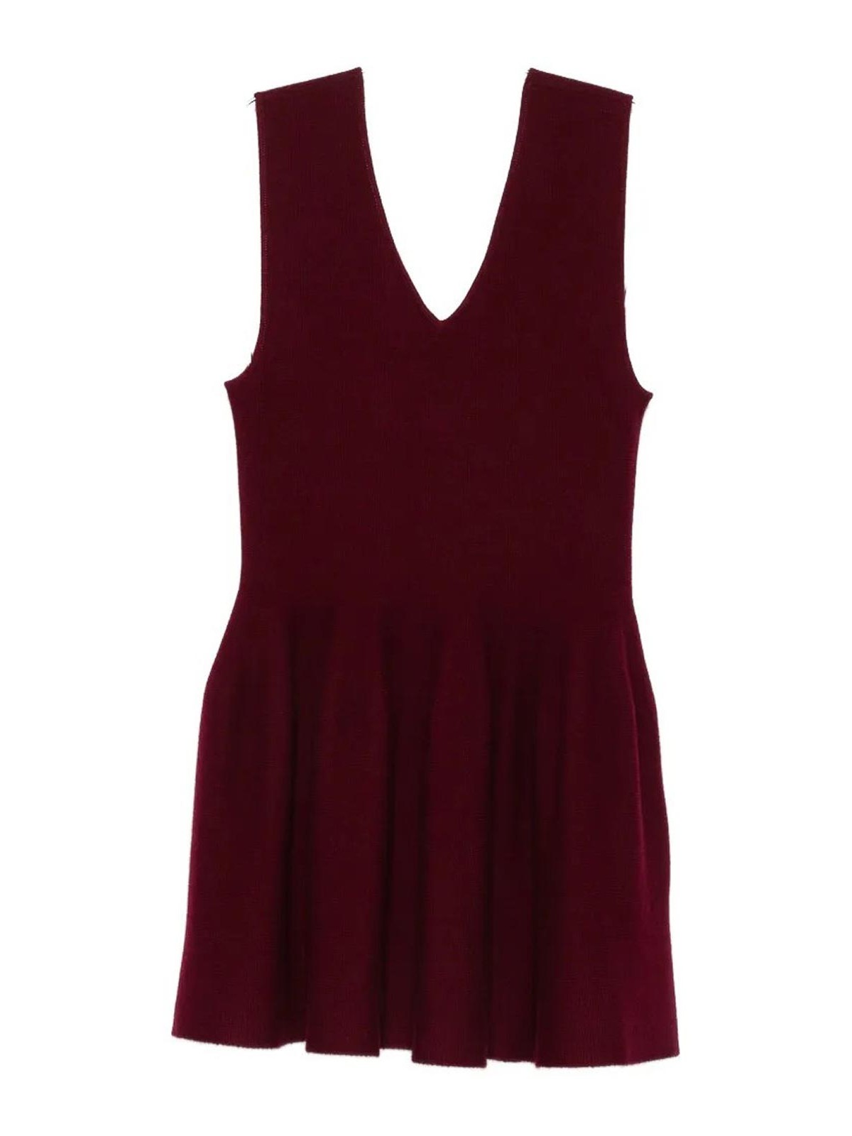 Lisa Yang Knit Mini Dress In Dark Red