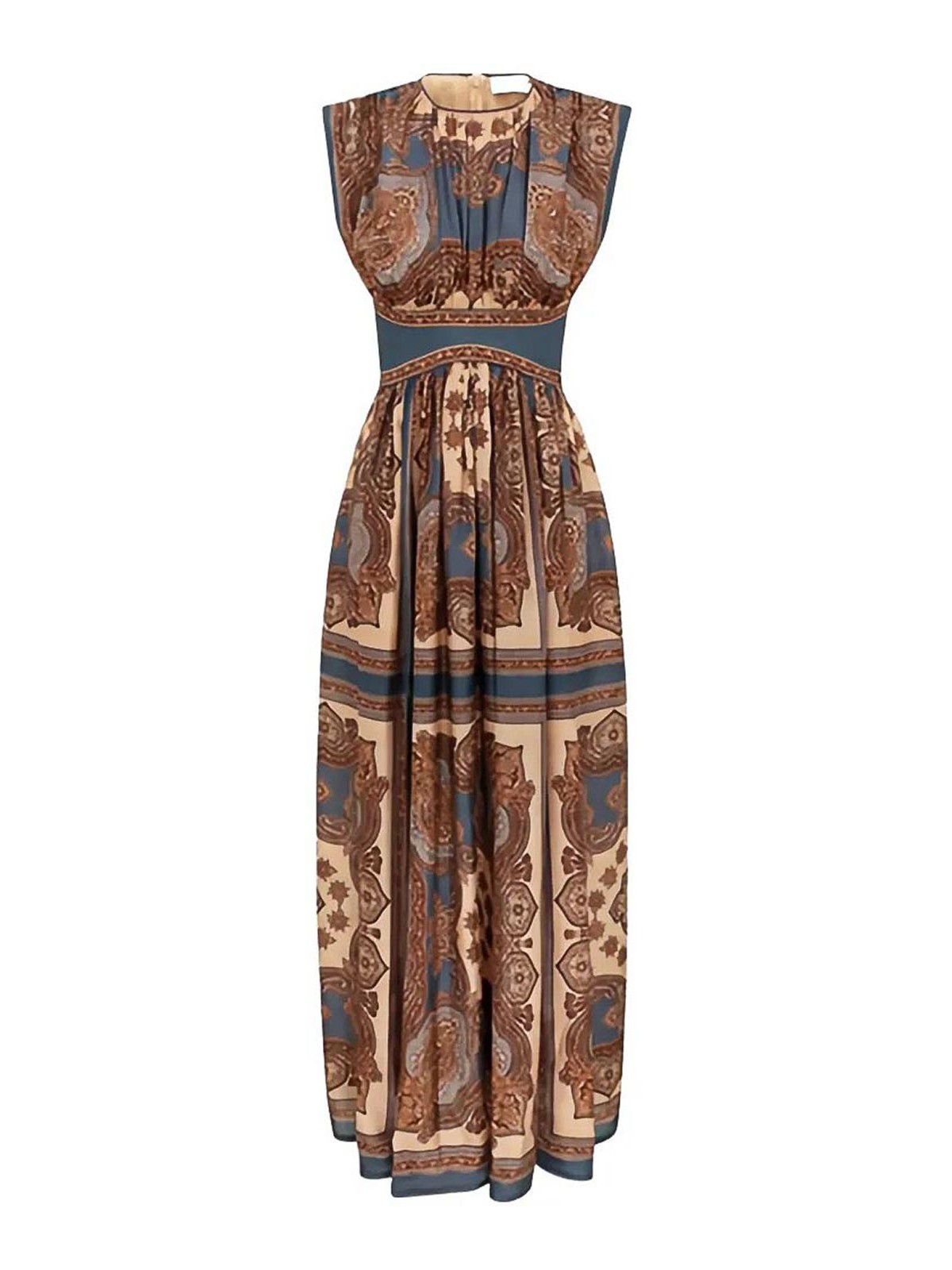 Zimmermann Mahon Waisted Maxi Dress In Brown