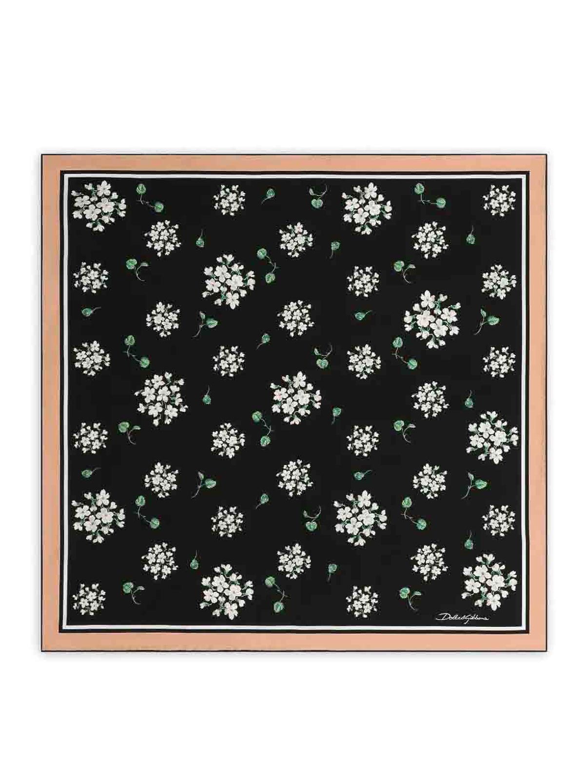 Dolce & Gabbana Silk Foulard In Black