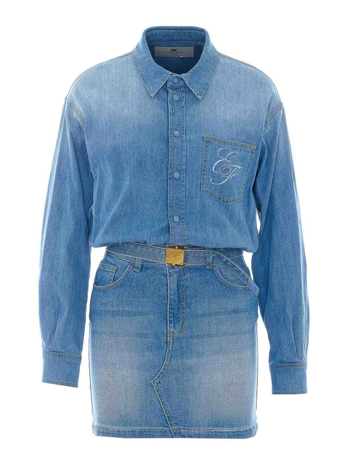 Elisabetta Franchi Robe Au Genou - Bleu