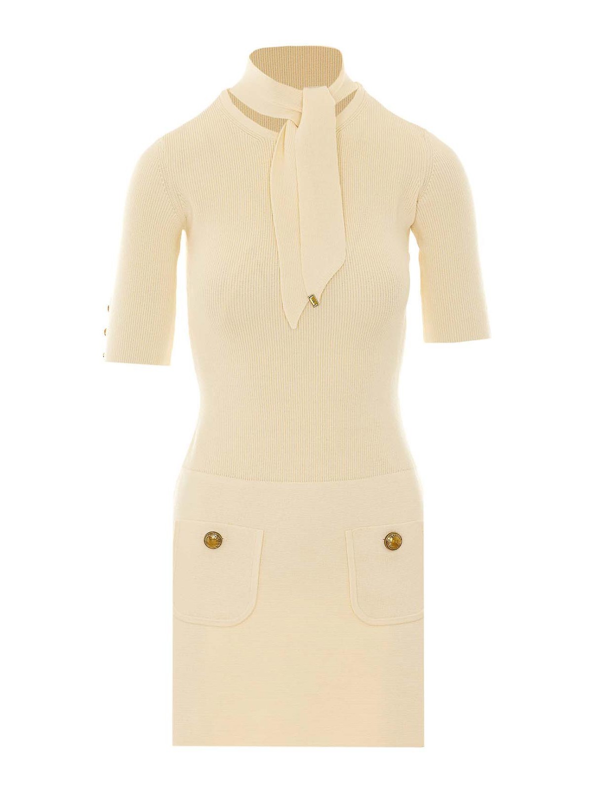 Elisabetta Franchi Robe Au Genou - Blanc