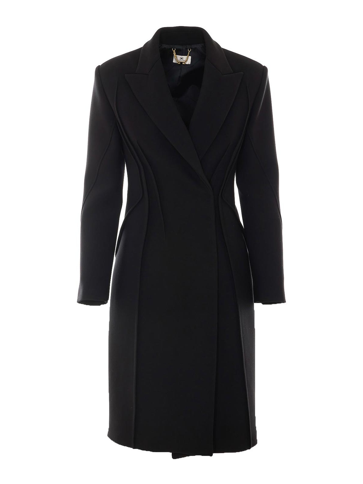 Elisabetta Franchi Manteau Au Genou - Noir