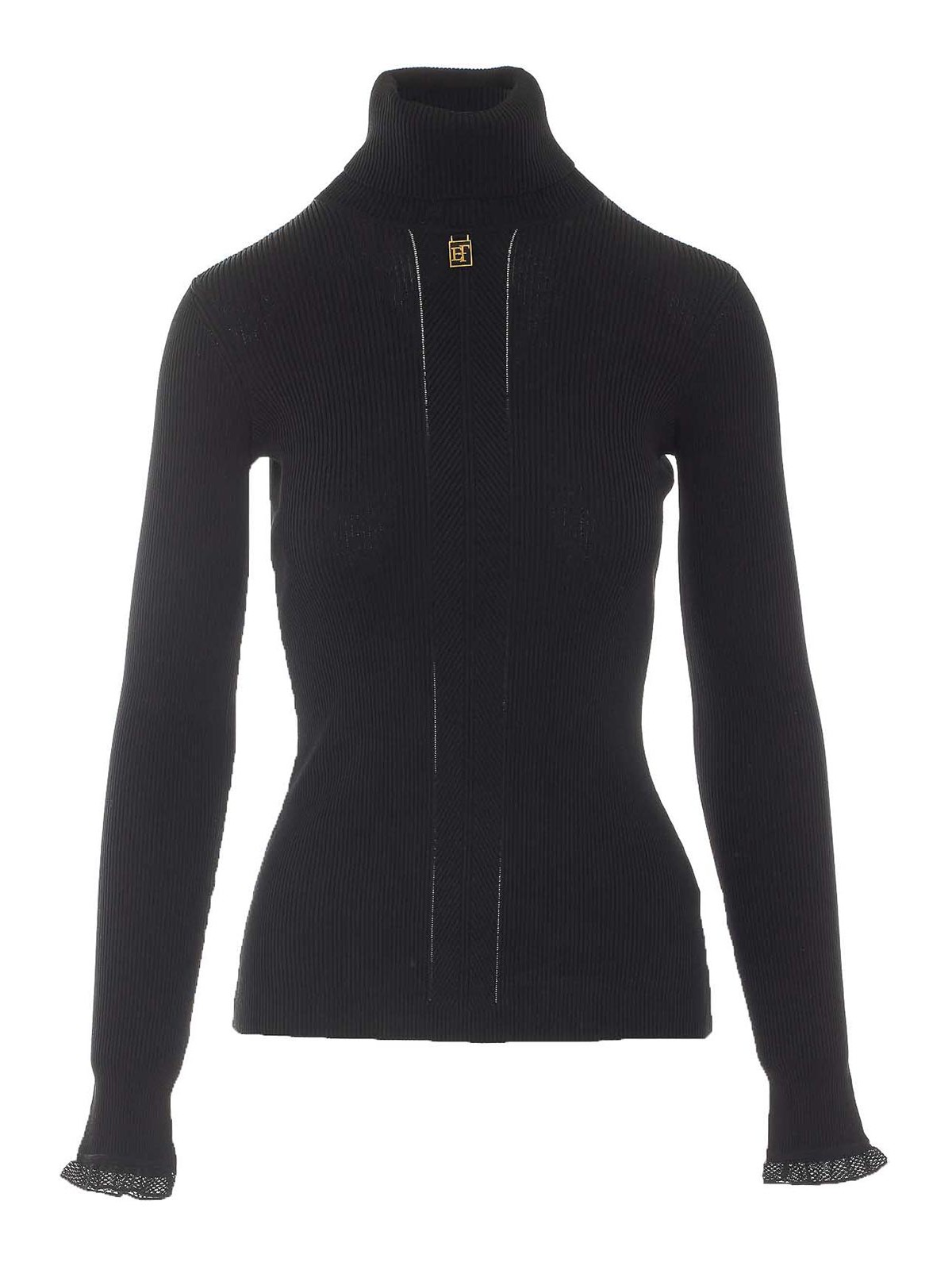 Elisabetta Franchi Pull Col Roulé - Noir