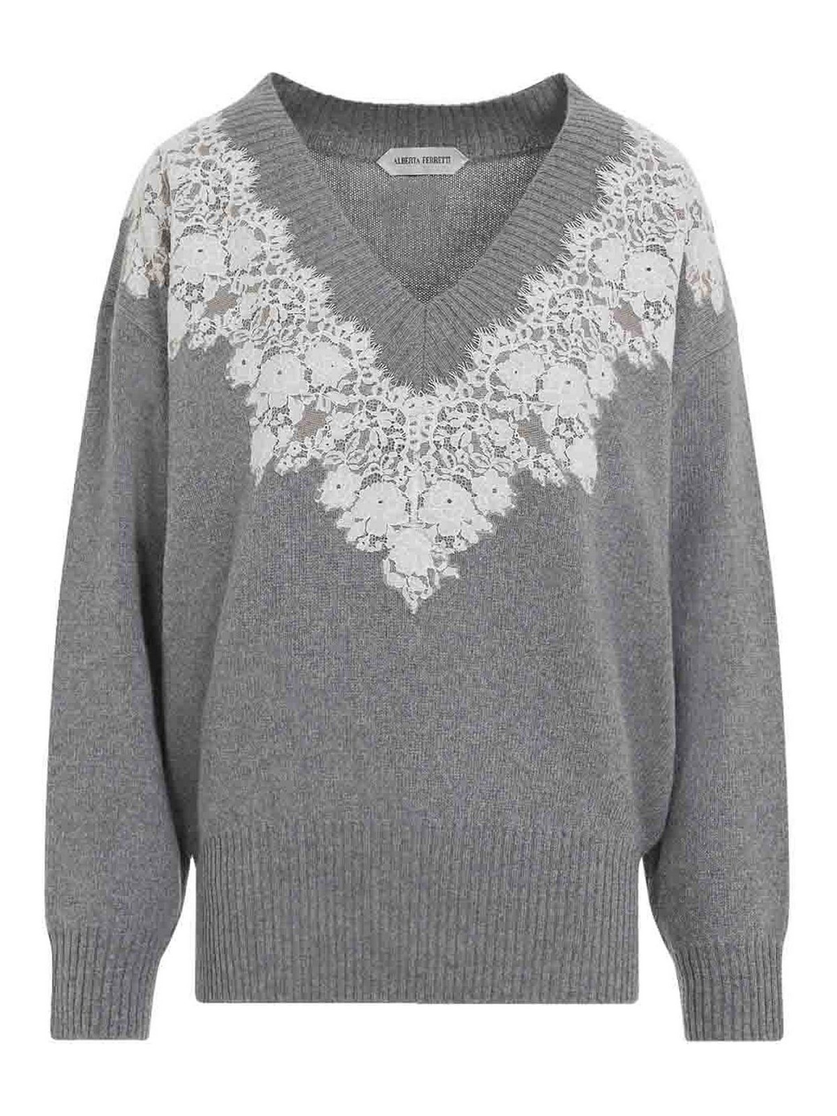 Alberta Ferretti Pull À Col V - Beige