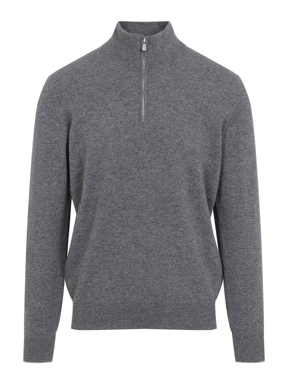 Brunello Cucinelli Pull Col Rond - Gris