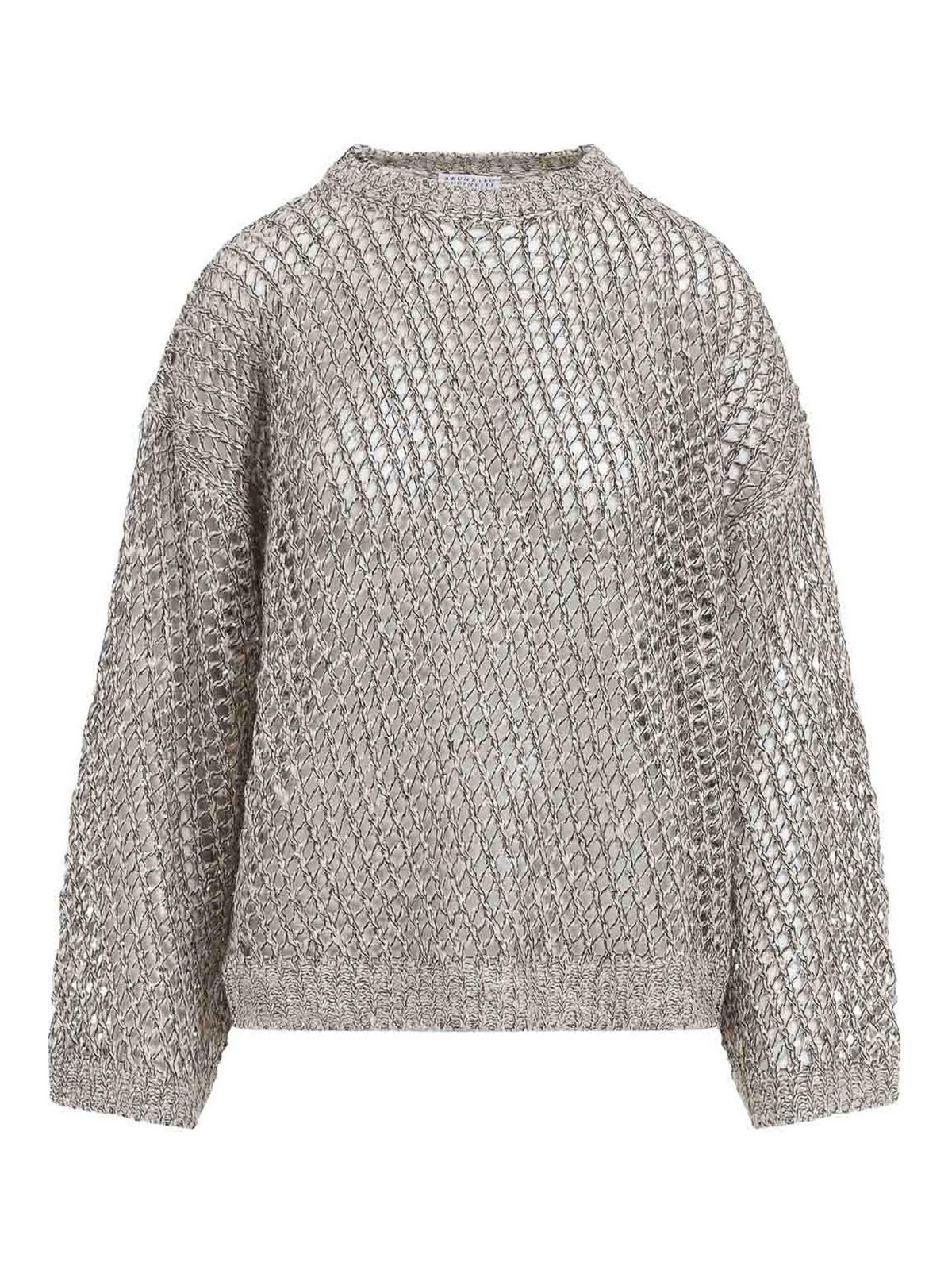 Brunello Cucinelli Pull Col Rond - Marron