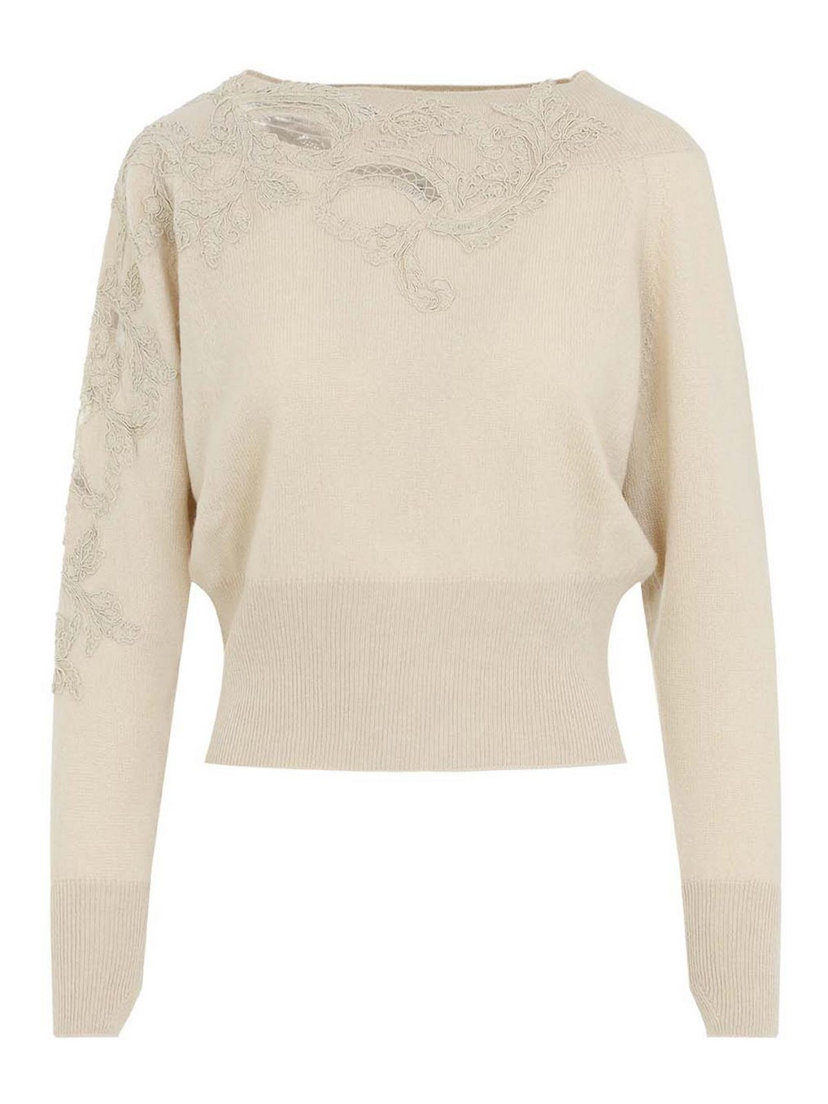 Ermanno Scervino Pull Col Rond - Crème