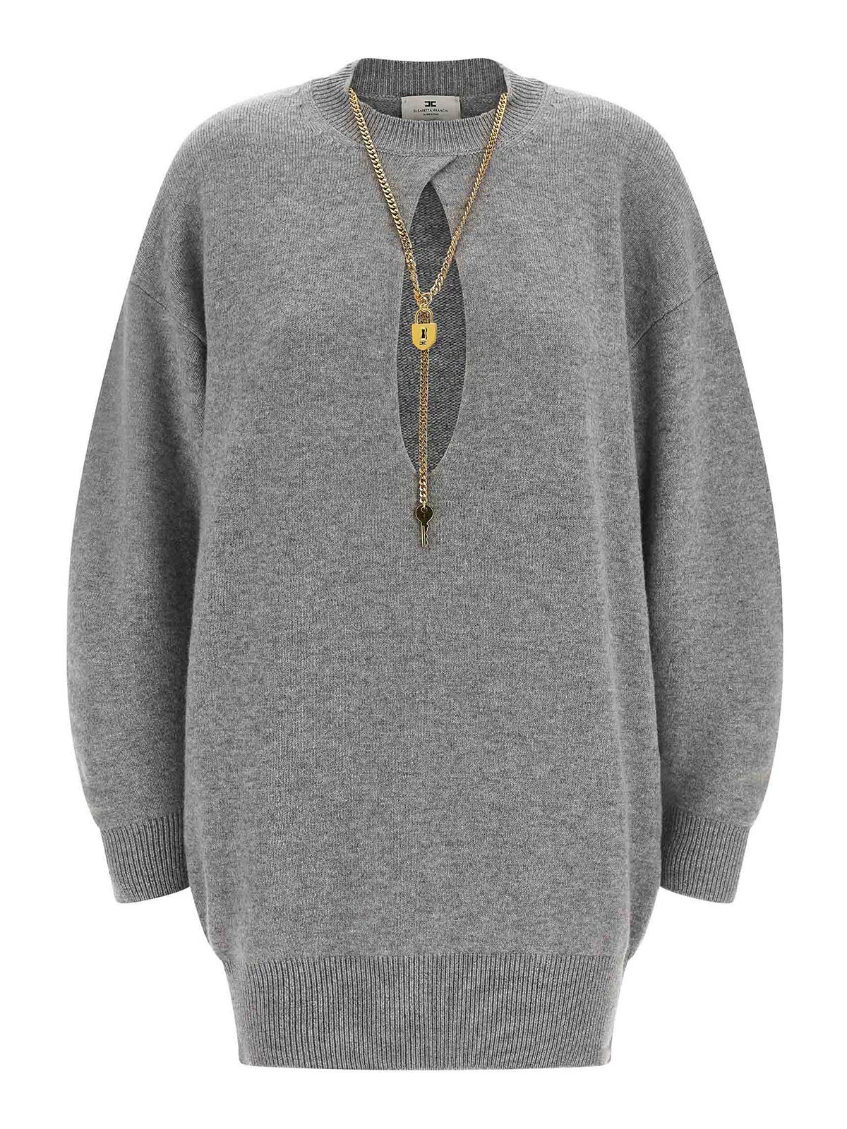 Elisabetta Franchi Robe Au Genou - Gris