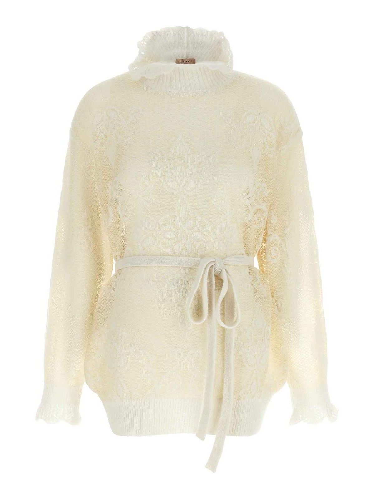 Twinset Pull Col Rond - Blanc