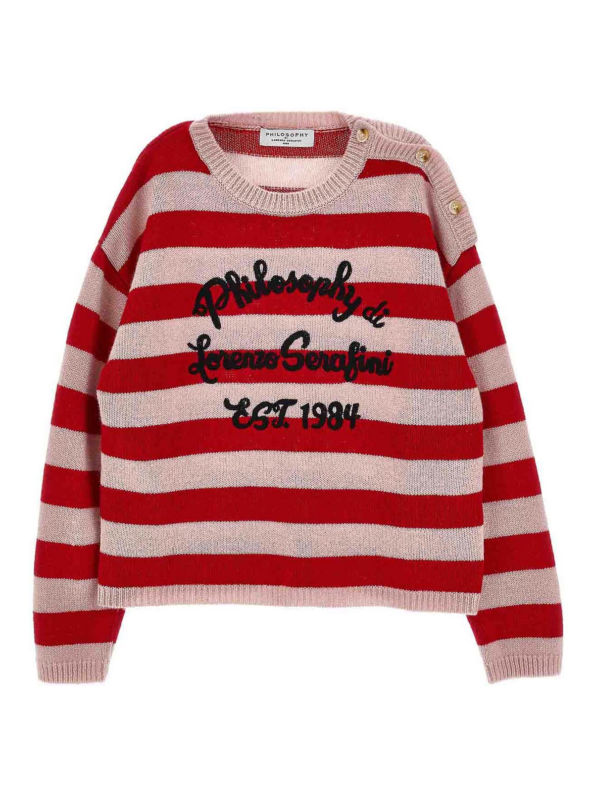 Philosophy di Lorenzo Serafini Pull Col Rond - Rouge