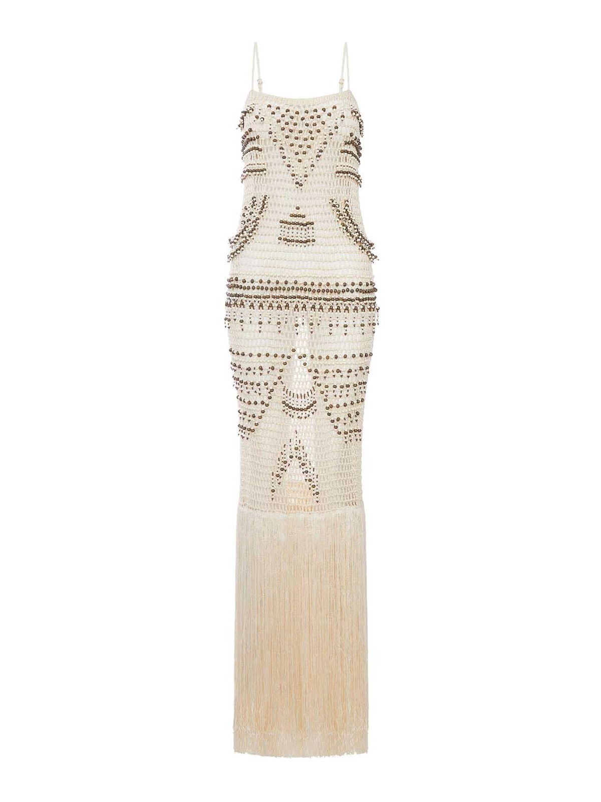 Bless Vestido Largo In Color Carne Y Neutral