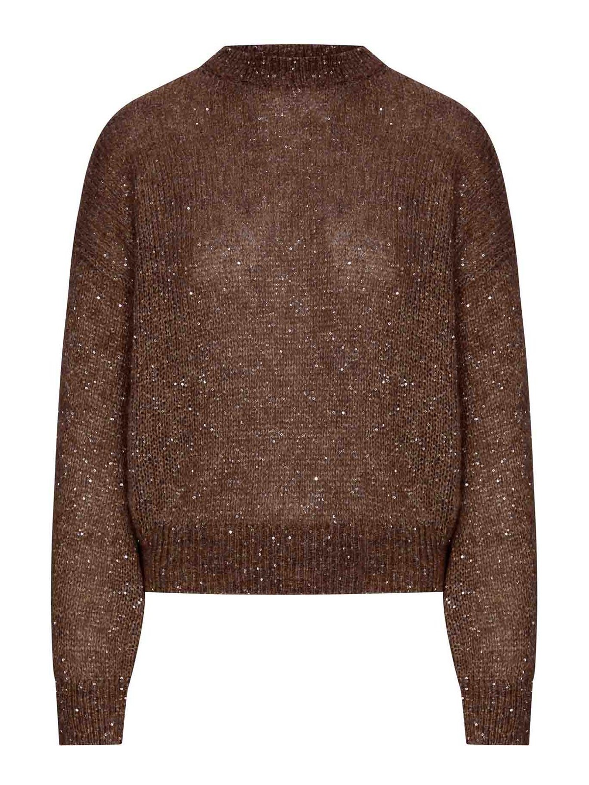 Brunello Cucinelli Pull Col Rond - Marron