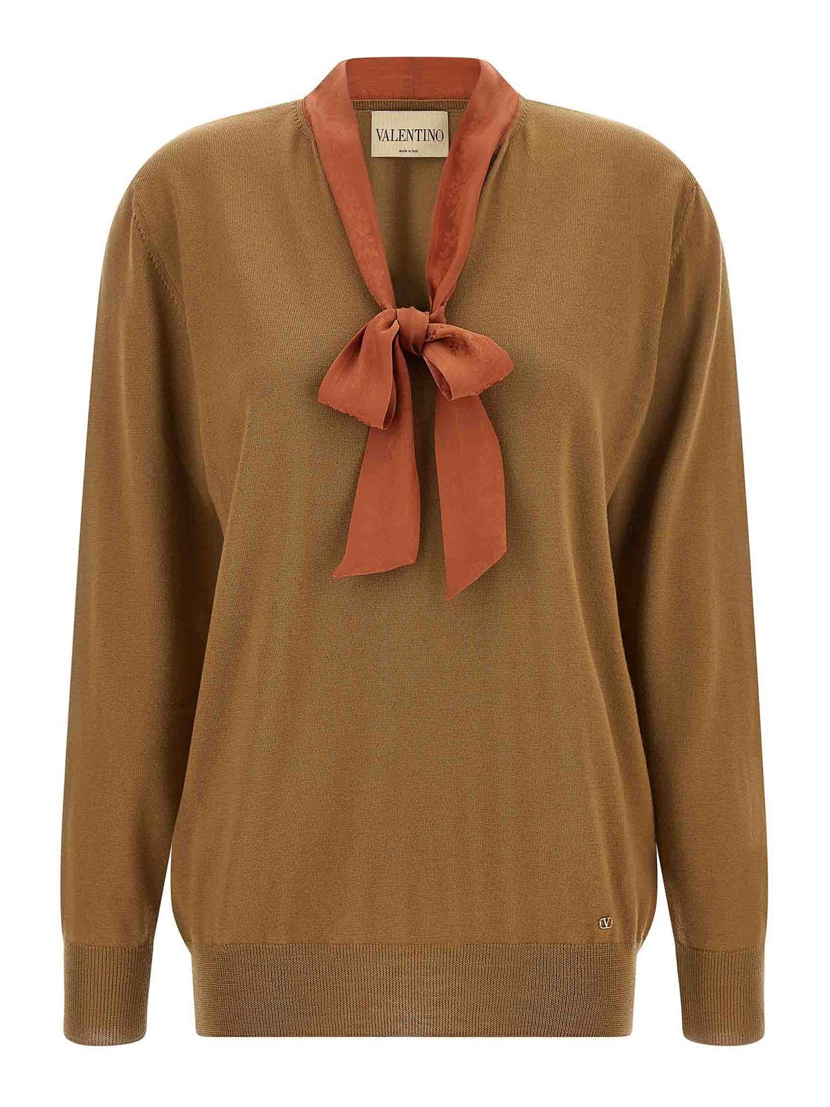 Valentino Garavani Pull Col Rond - Marron