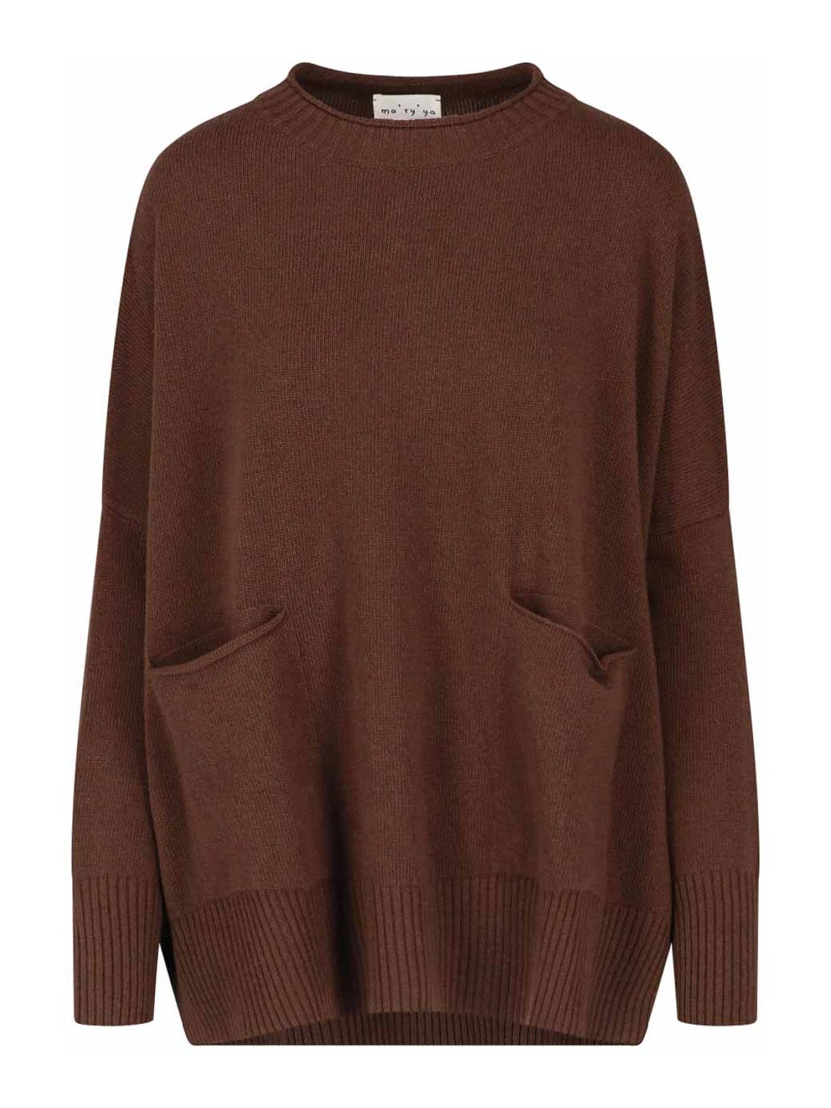 Ma'ry'ya Pull Col Rond - Marron