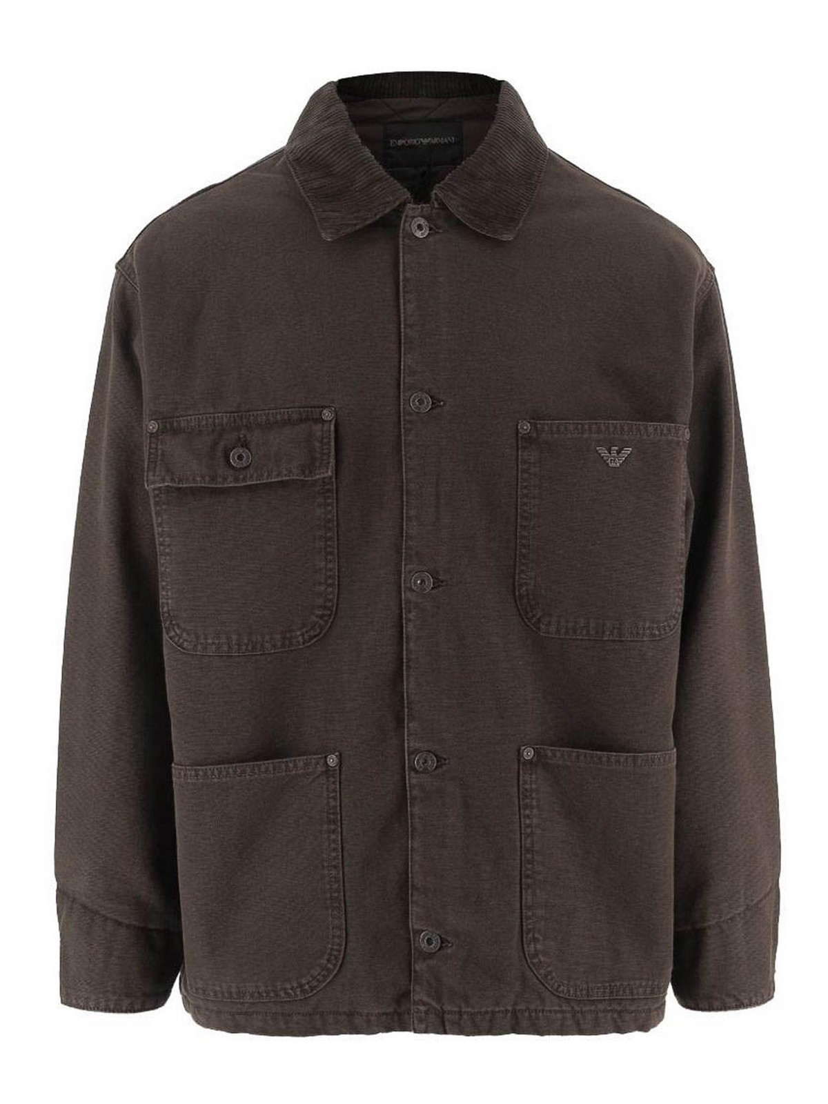 Emporio Armani Manteau Court - Marron