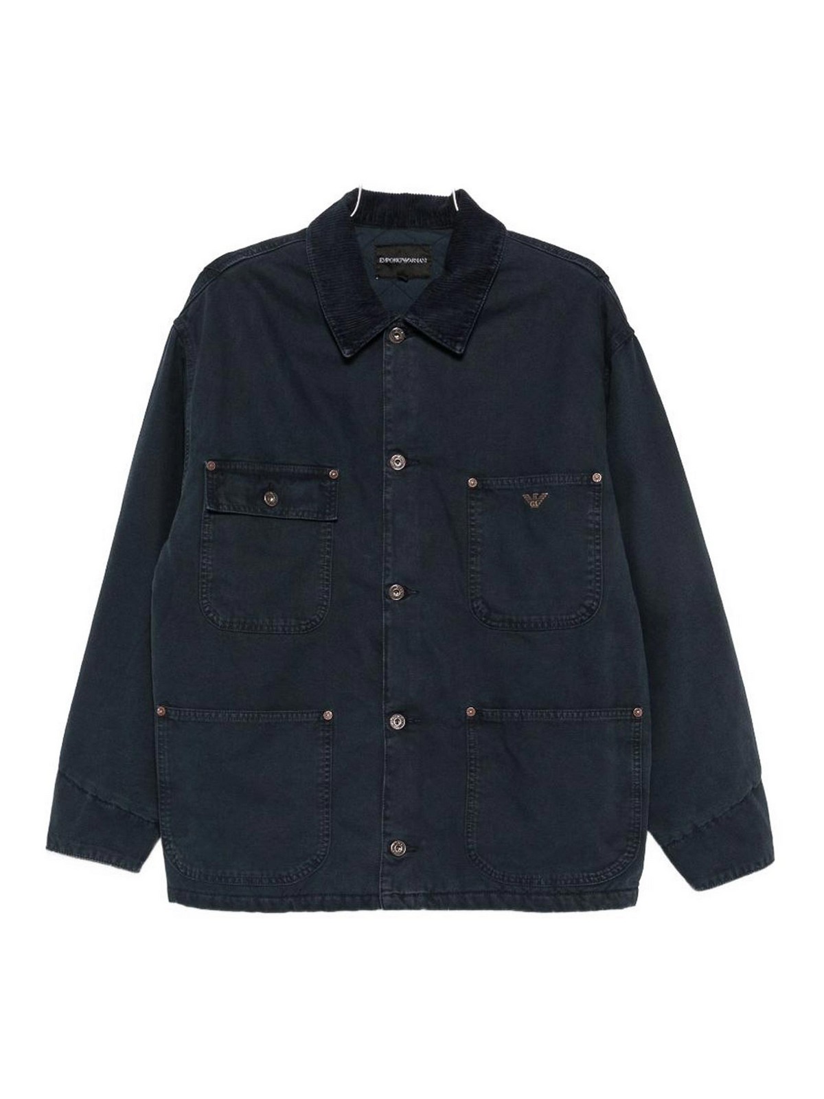Emporio Armani Manteau Court - Bleu Foncé