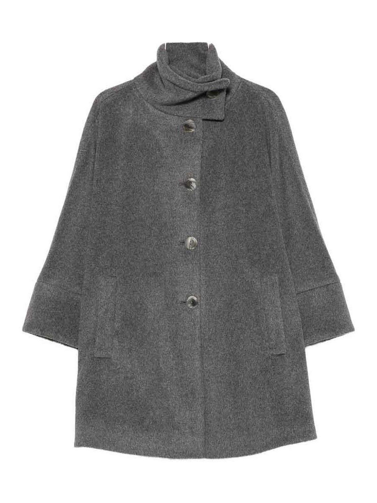 Emporio Armani Manteau Au Genou - Gris