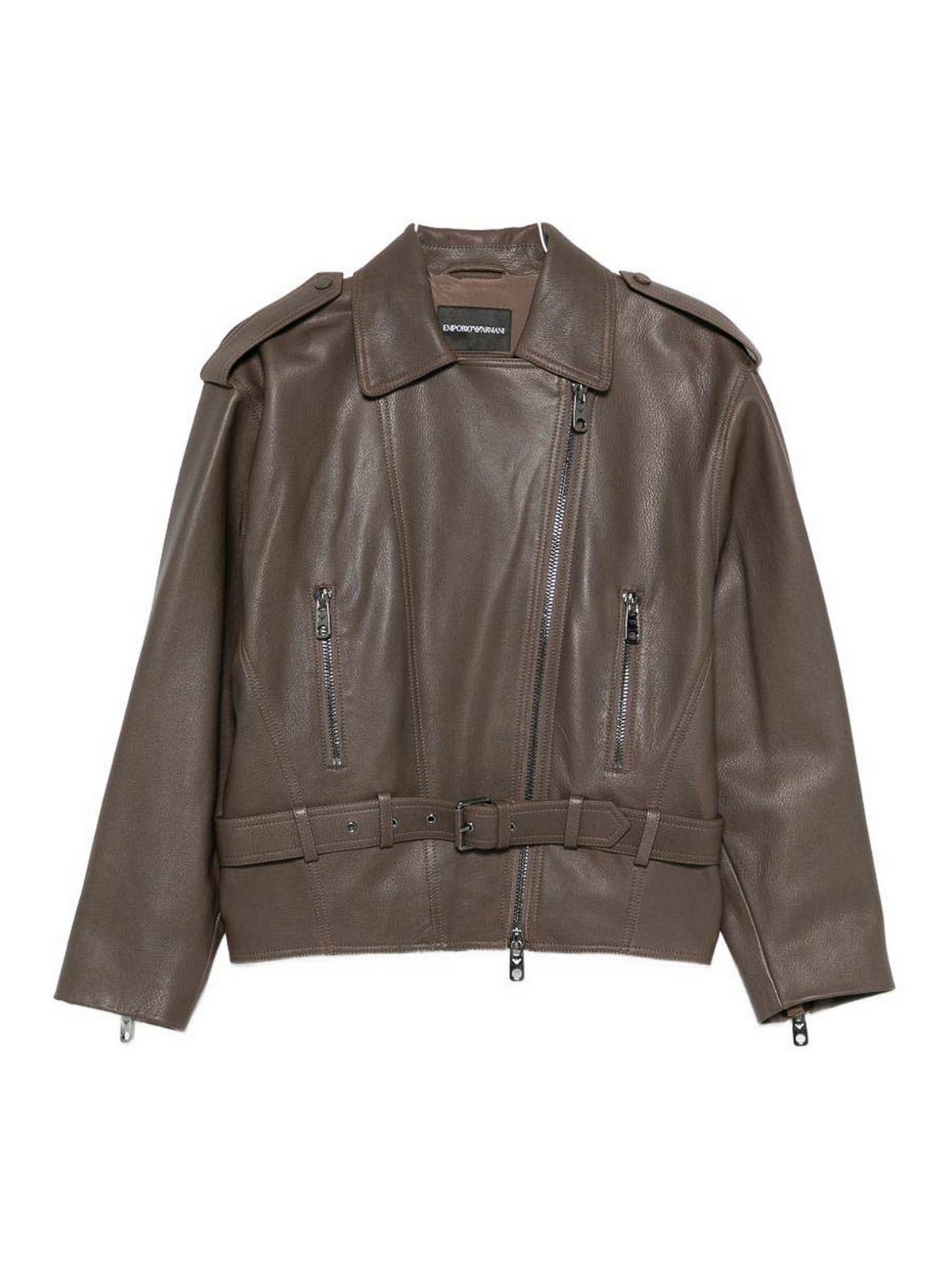 Emporio Armani Blouson En Cuir - Marron