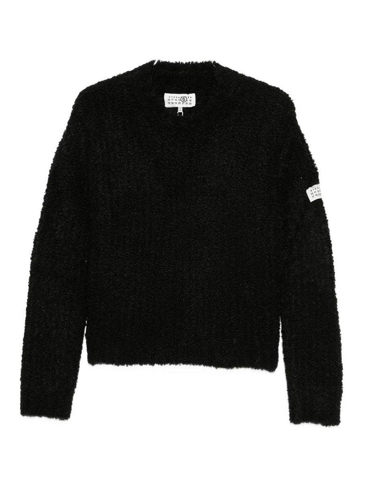 MM6 Maison Margiela Pull Col Rond - Noir