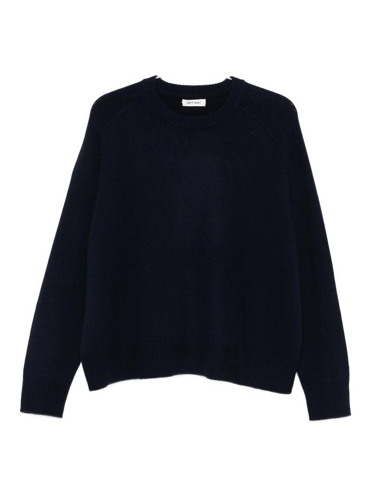 Soft Goat Pull Col Rond - Bleu Foncé