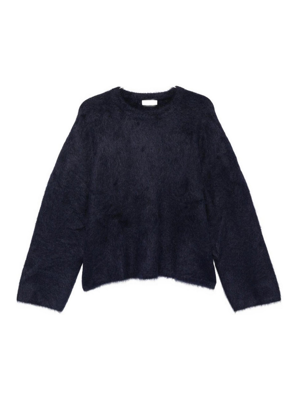 Soft Goat Pull Col Rond - Bleu Foncé