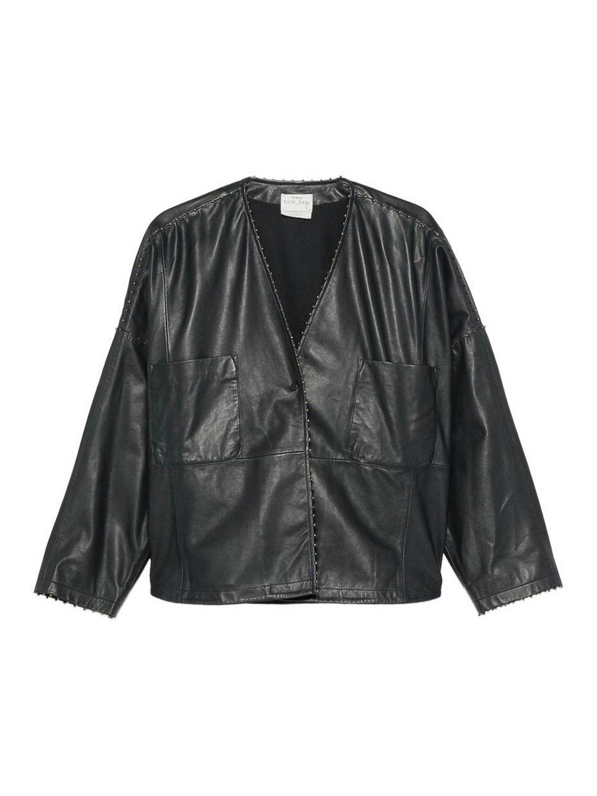 Forte Forte Manteau En Cuir - Bleu