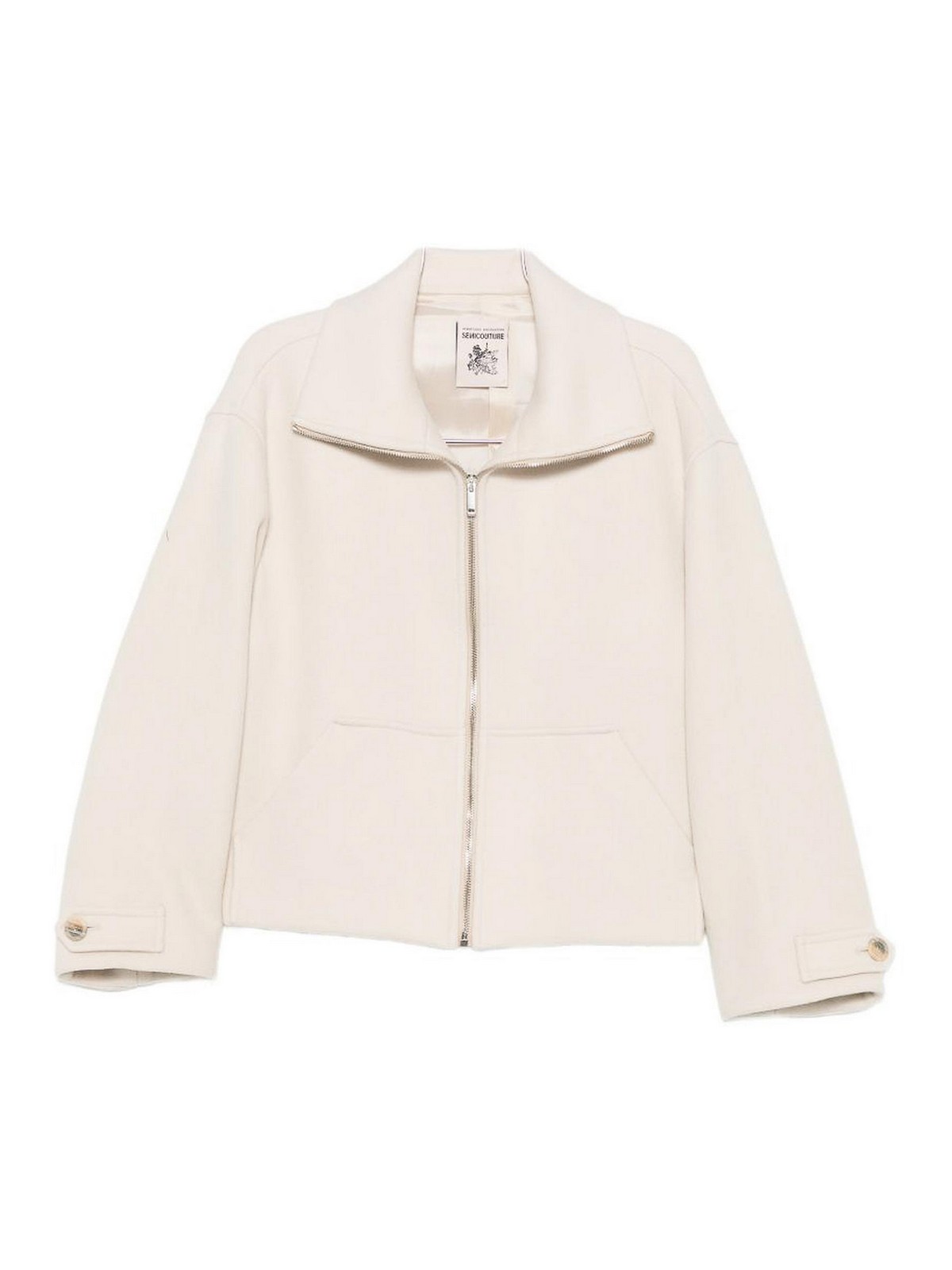 Semicouture Manteau Au Genou - Beige