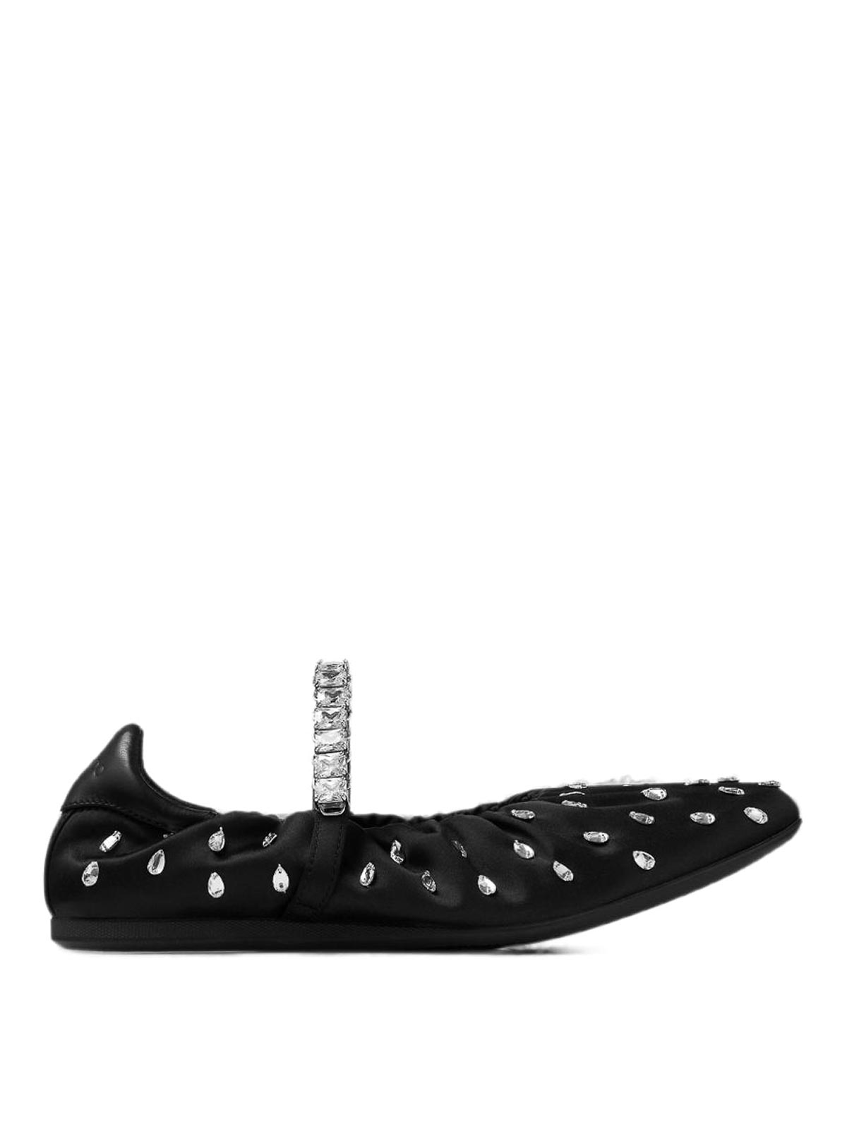 Jimmy Choo フラットシューズ - 黒|JADEBALLERINAQEPBLACKCRYSTAL