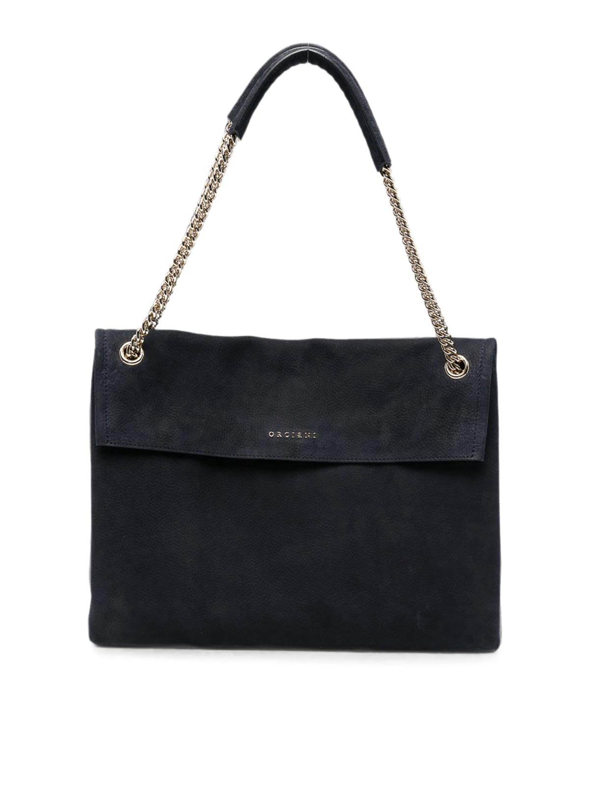 Orciani Venus Nabucco Midi Leather Shoulder Bag In Blue