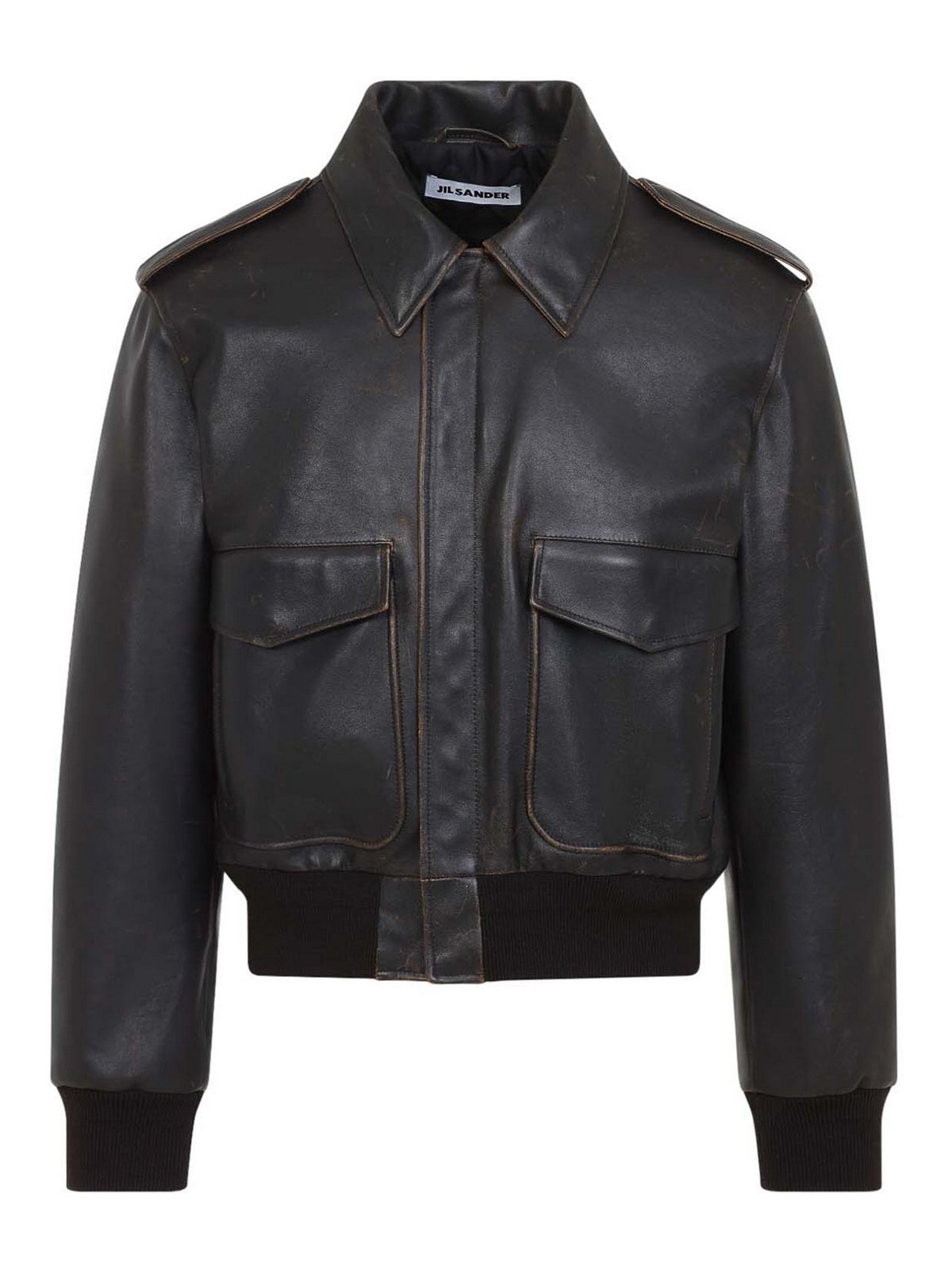 Jil Sander Blouson En Cuir - Noir