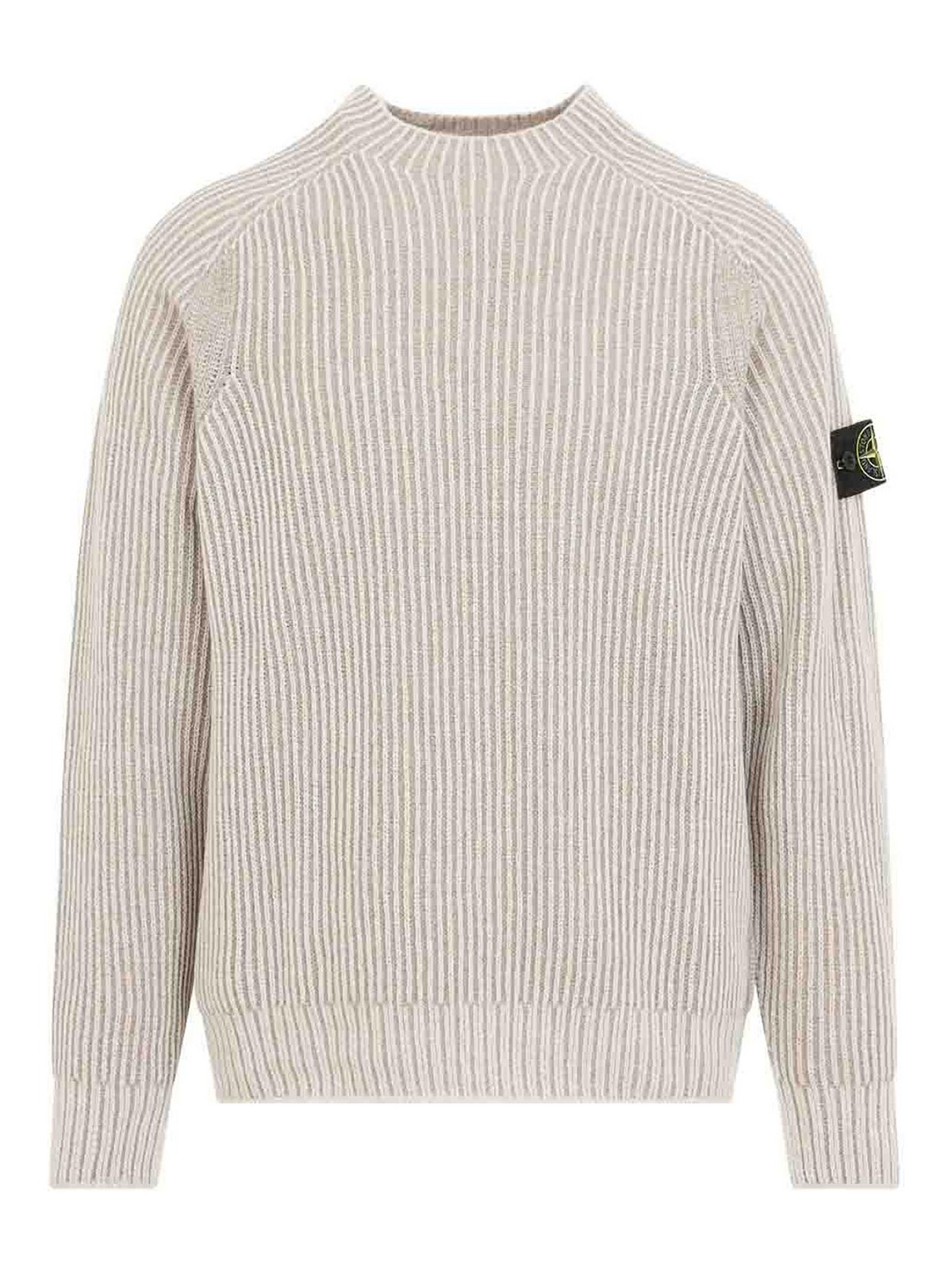 Stone Island Pull Col Rond - Blanc