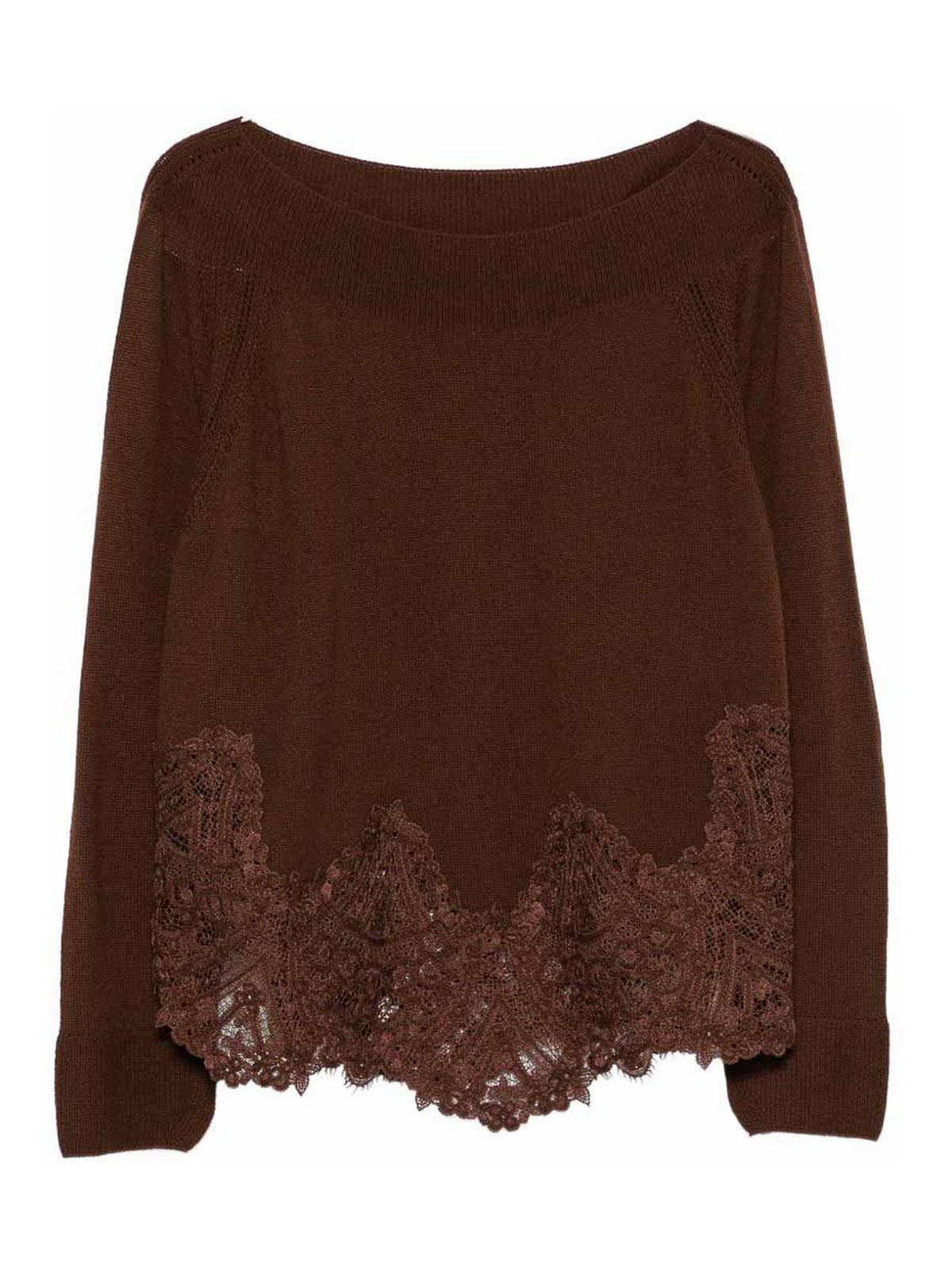 Ermanno Scervino Pull Col Rond - Marron