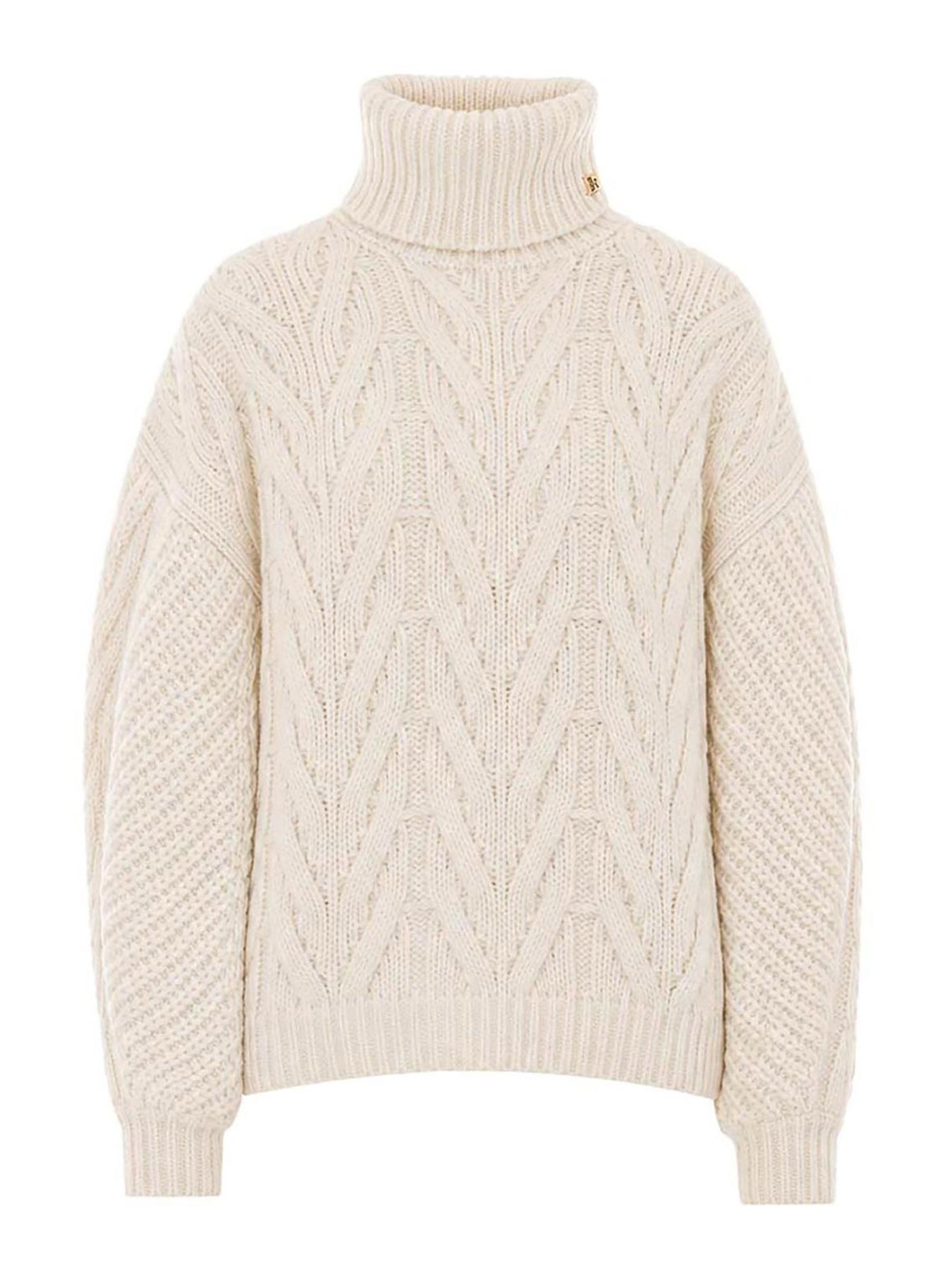 Elisabetta Franchi Pull Col Roulé - Blanc