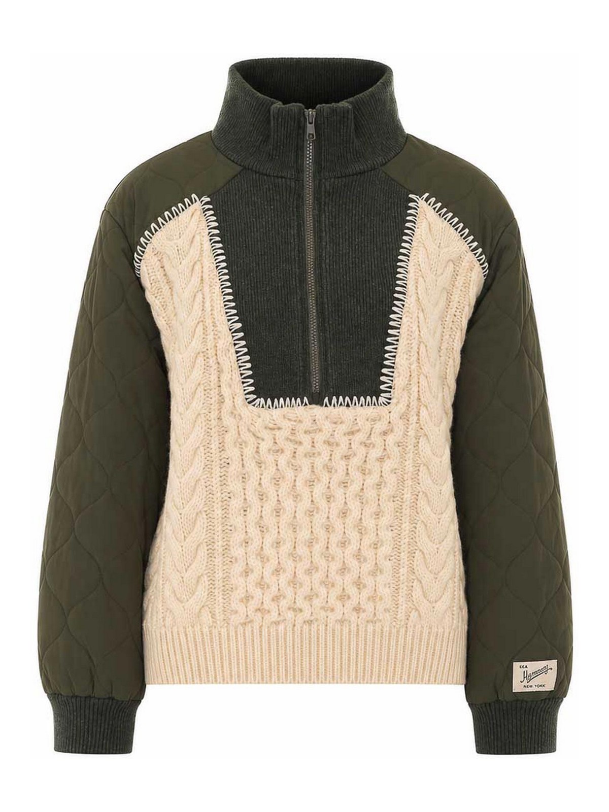 Sea New York Pull Col Rond - Vert