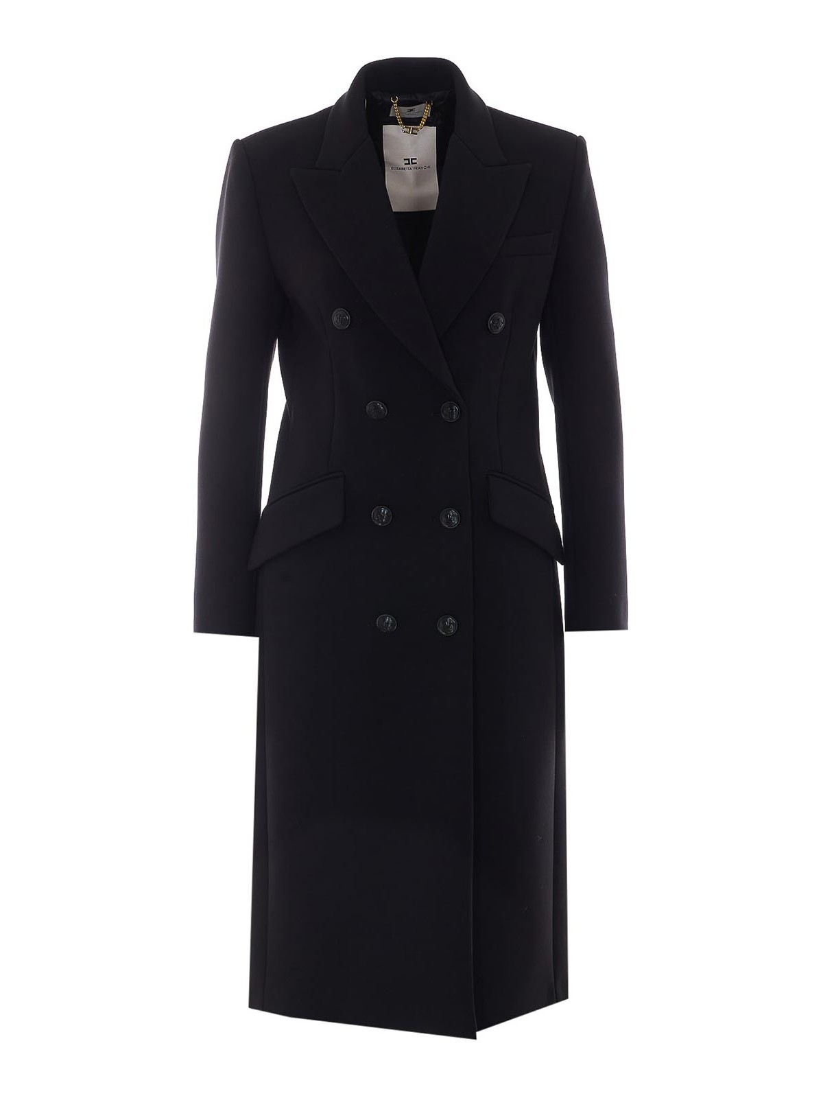 Elisabetta Franchi Manteau Au Genou - Noir