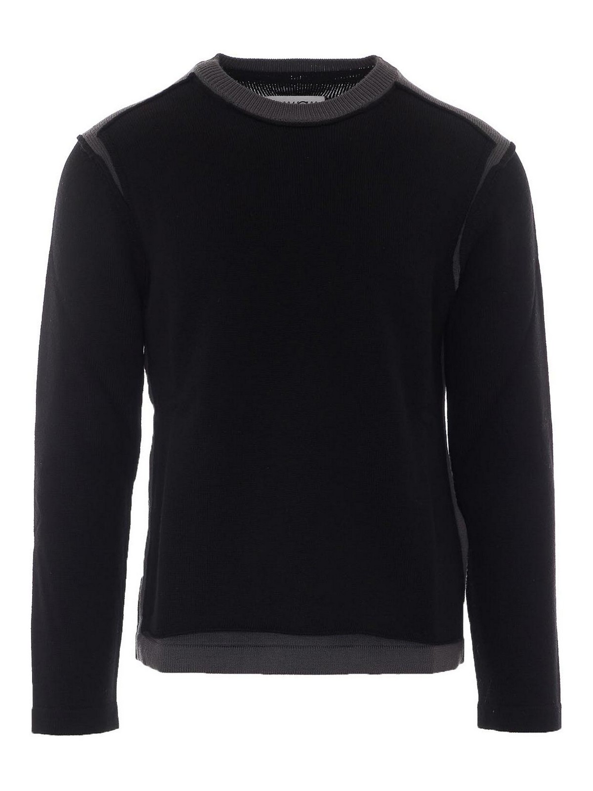 MM6 Maison Margiela Pull Col Rond - Noir